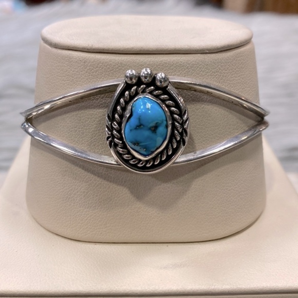 Turquoise Sterling Silver Navajo Cuff